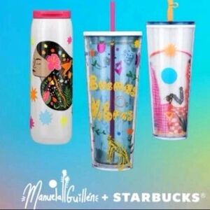 Starbucks‎ 24oz Cold Cup, Collab "Buenas Vibras" Design, By Manuela Guillione